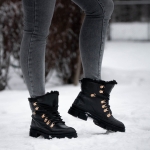 Czarne Śniegowce Damskie LURSO model JOVITE BLACK 