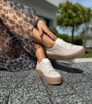 Beżowy Trampek Damski LURSO model ALBENGA BEIGE