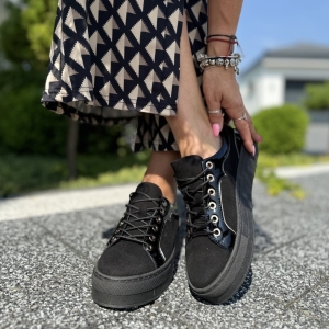 Czarne Trampki Damskie LURSO model POPPI BLACK
