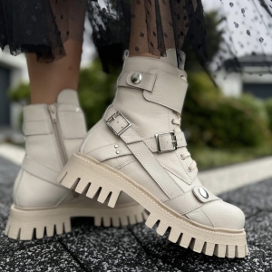 Beżowe Trapery Damskie LURSO model PIATTO BEIGE