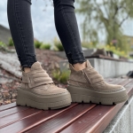 Beżowe Traperki Damskie LURSO model  BRIONA BEIGE