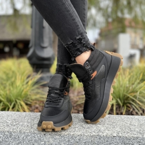 Czarne Sneakersy Damskie LURSO z podwyższoną cholewką model ADELAIDA BLACK