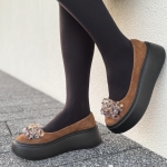 Brązowe Baleriny Damskie LURSO model ARDEA BROWN