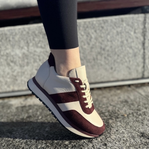 Bezowe-Sneakersy-Damskie-LURSO-na-sportowej-podeszwie-NANTO-BEIGE-BORDO-skora-naturalna