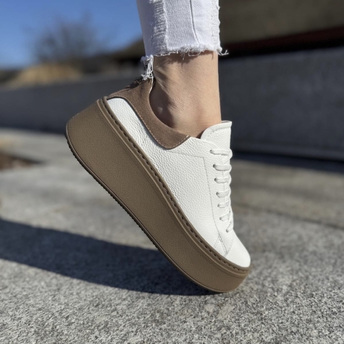 Biale-Trampki-Damskie-LURSO-model-ARLETTE-WHITE-BEIGE-skora-naturalna