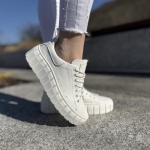 Białe Sneakersy Damskie LURSO model CAROLINE WHITE skóra naturalna