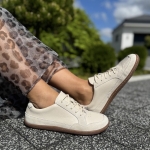 Beżowe Trampki Damskie LURSO typu barefoot model ROSELLO BEIGE skóra naturalna
