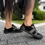Czarne Trampki Damskie LURSO typu barefoot model PIGLIO BLACK skóra naturalna