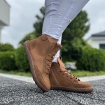 Rude wyższe Trampki Damskie LURSO typu barefoot model PAGGIO COGNAC skóra naturalna
