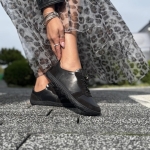 Czarne Trampki Damskie LURSO typu barefoot model ADYGO BLACK skóra naturalna