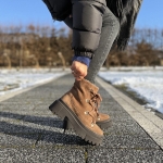 Brązwe Botki Damskie LURSO model BOSTO BROWN skóra naturalna