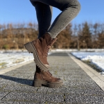 Czekoladowe Trapery Damskie LURSO model ARNO CHOCOLATE skóra naturalna