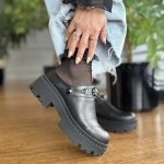 Czarne Półbuty Damskie typu sabot LURSO model PRIOLO BLACK skóra naturalna