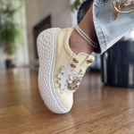 Żółte Sneakersy Damskie na platformie MORI YELLOW skóra naturalna