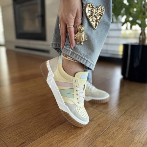 Kolorowe Sneakersy Damskie LURSO model LITTA MULTICOLOR skóra naturalna