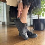 Czarne Trampki Damskie LURSO model ABRIL BLACK skóra naturalna