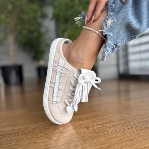 Jasnoróżowe Trampki Damskie LURSO typu barefoot bez pięty model GOTTO LIGHT PINK skóra naturalna