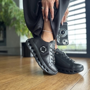 Czarne Sneakersy Damskie na sportowej podeszwie RUBANO BLACK skóra naturalna