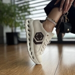 Beżowe Sneakersy Damskie na sportowej podeszwie RUBANO BEIGE skóra naturalna