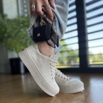Beżowe Sneakersy Damskie LURSO model VIOLETTE BEIGE skóra naturalna