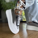 Srebrno-białe Sneakersy Damskie LURSO model MOSSA SILVER skóra naturalna