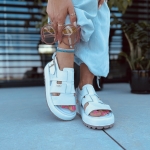 Białe Sandały Damskie LURSO na flatforms model CODIA WHITE skóra naturalna