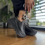 Czarne Sneakersy Damskie na platformie model ACERRA BLACK skóra naturalna