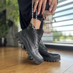Czarne Traperki Damskie do kostki LURSO model  RACHEL BLACK skóra naturalna