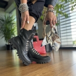 Czarne Workery Damskie LURSO model CAROLINE BLACK skóra naturalna