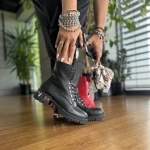 Czarne Eleganckie Trapery Damskie LURSO model HONORINE BLACK skóra naturalna