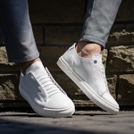 Białe Trampki Męskie LURSO model GARD WHITE skóra naturalna