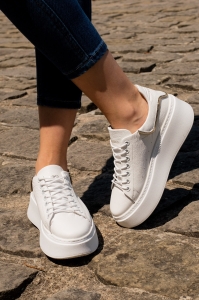 Białe Trampki Damskie LURSO na platformie model ALIZE WHITE